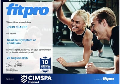 John Clarke PT qualifications certificate